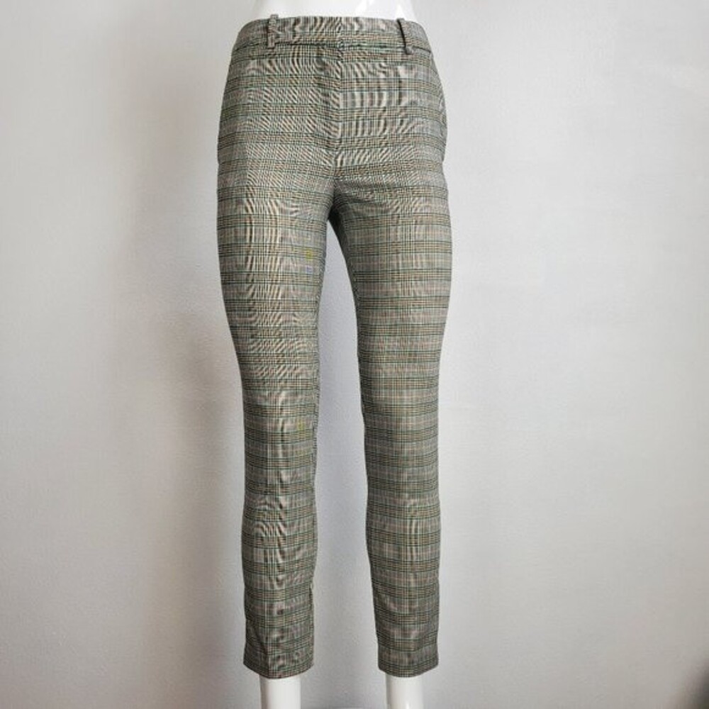 H&M Green Plaid Skinny Trousers